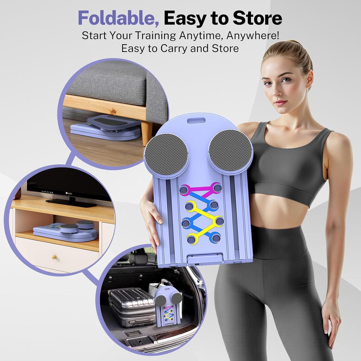 NIVOR 8-in-1 Foldable Pilates Board – Full Body Home Workout