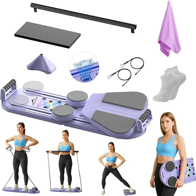 NIVOR 8-in-1 Foldable Pilates Board – Full Body Home Workout