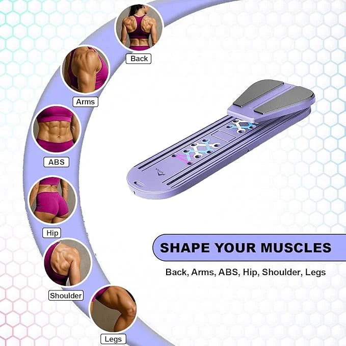 NIVOR 8-in-1 Foldable Pilates Board – Full Body Home Workout